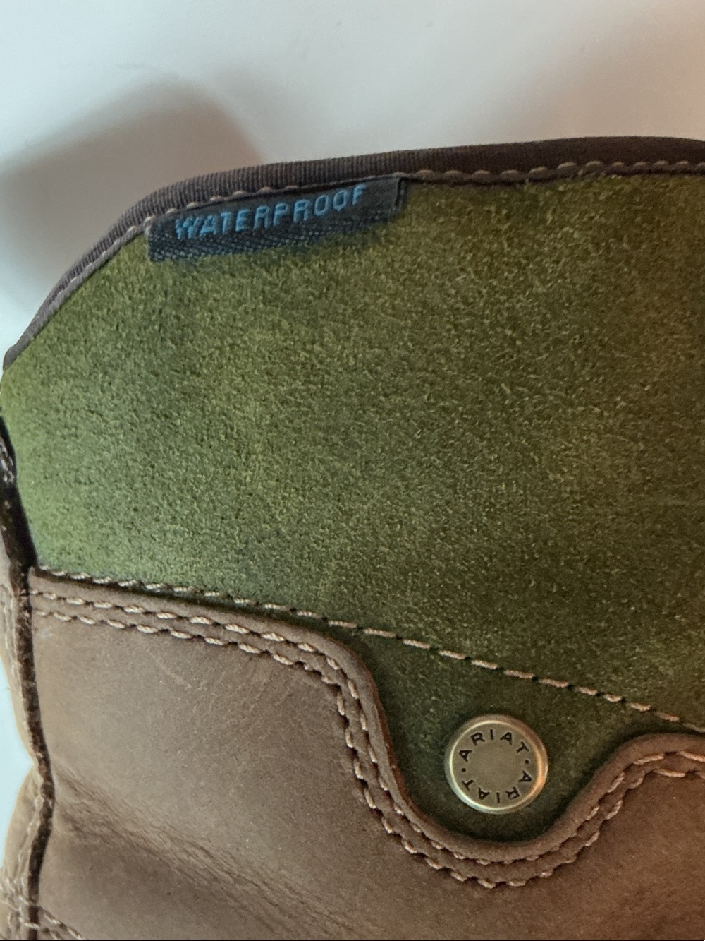 Ariat Brown and Green Lace-Up Hiking Boots - Picture 8 of 10